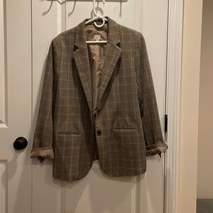 Tan plaid blazer 18